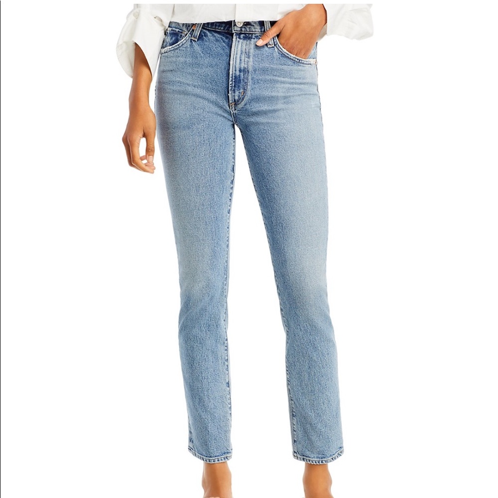 Citizen of Humanity Skyla Mid rise Slim fit denim jeans in mirja blue